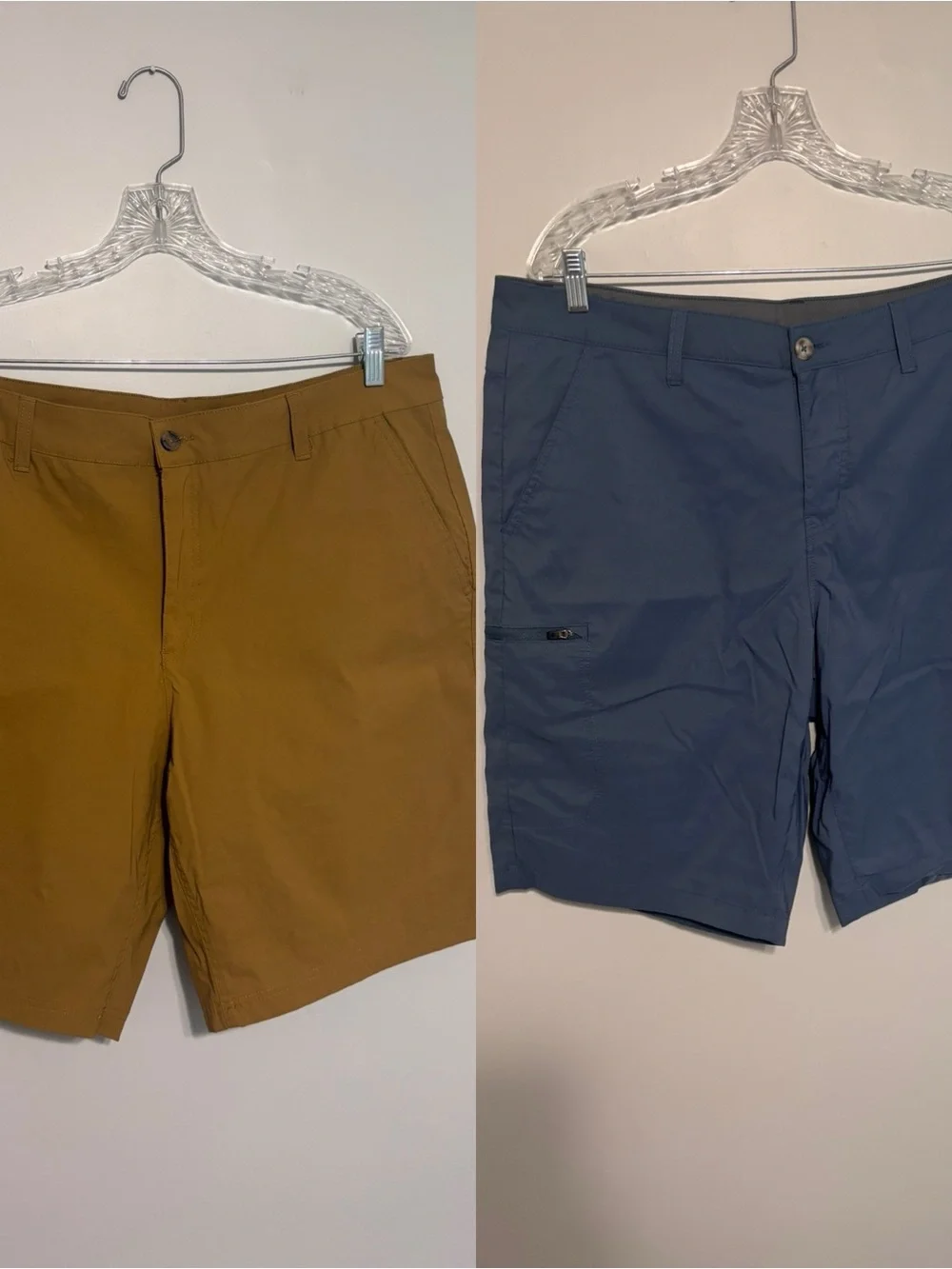 Bundle of Two Eddie Bauer Khaki and Blue Flat Front Men's Shorts